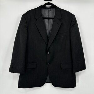 Albert Nipon Mens Charcoal Pinstripe Wool Blazer
